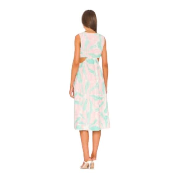 NWT Rails Rizo Midi Dress Side Cutout Sleeveless V-Neck Front D-Ring Candy M - Picture 2 of 8